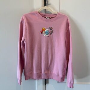 Pink Graphic Smurfs Women's Sweater